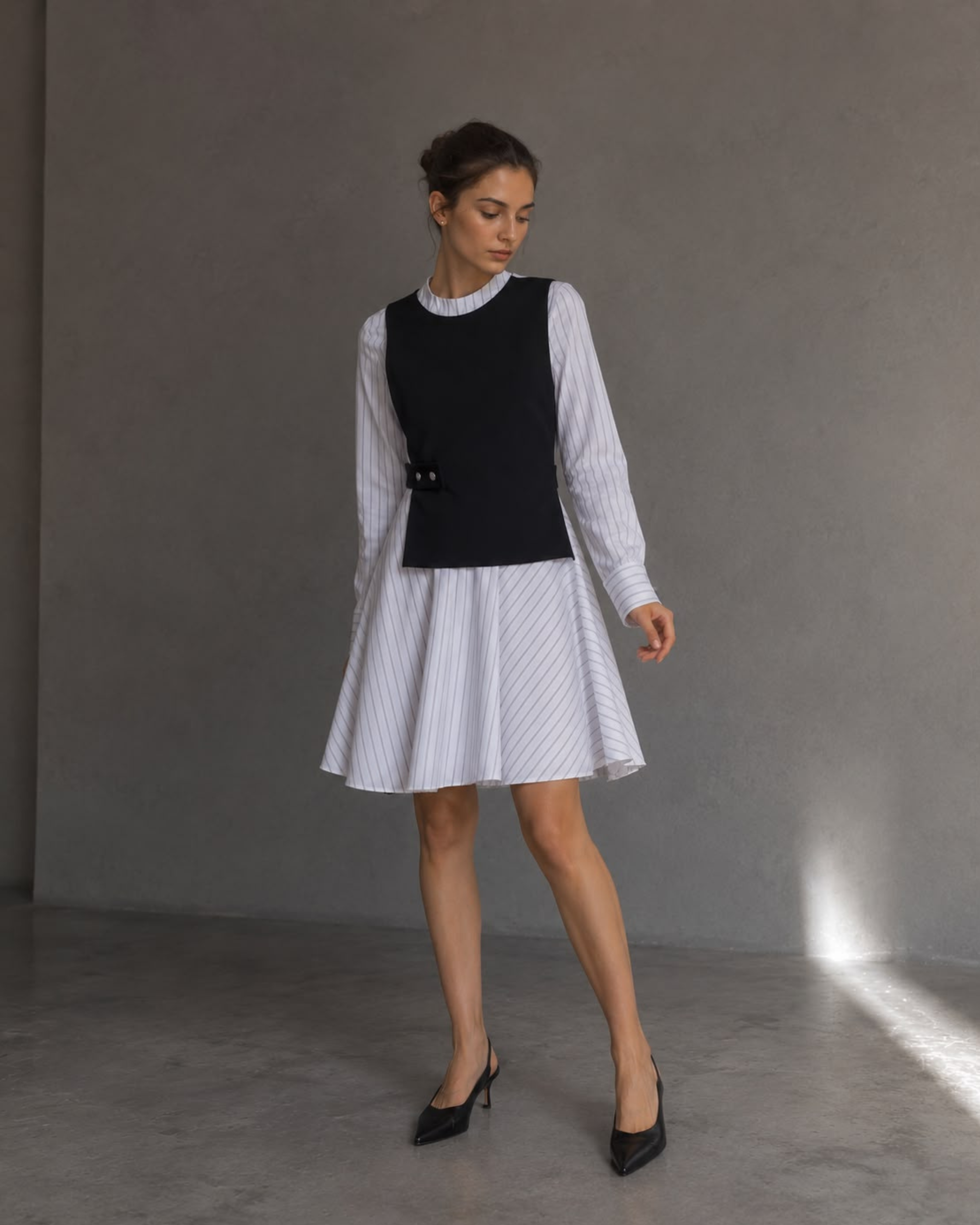 Vestido B&W Líneas