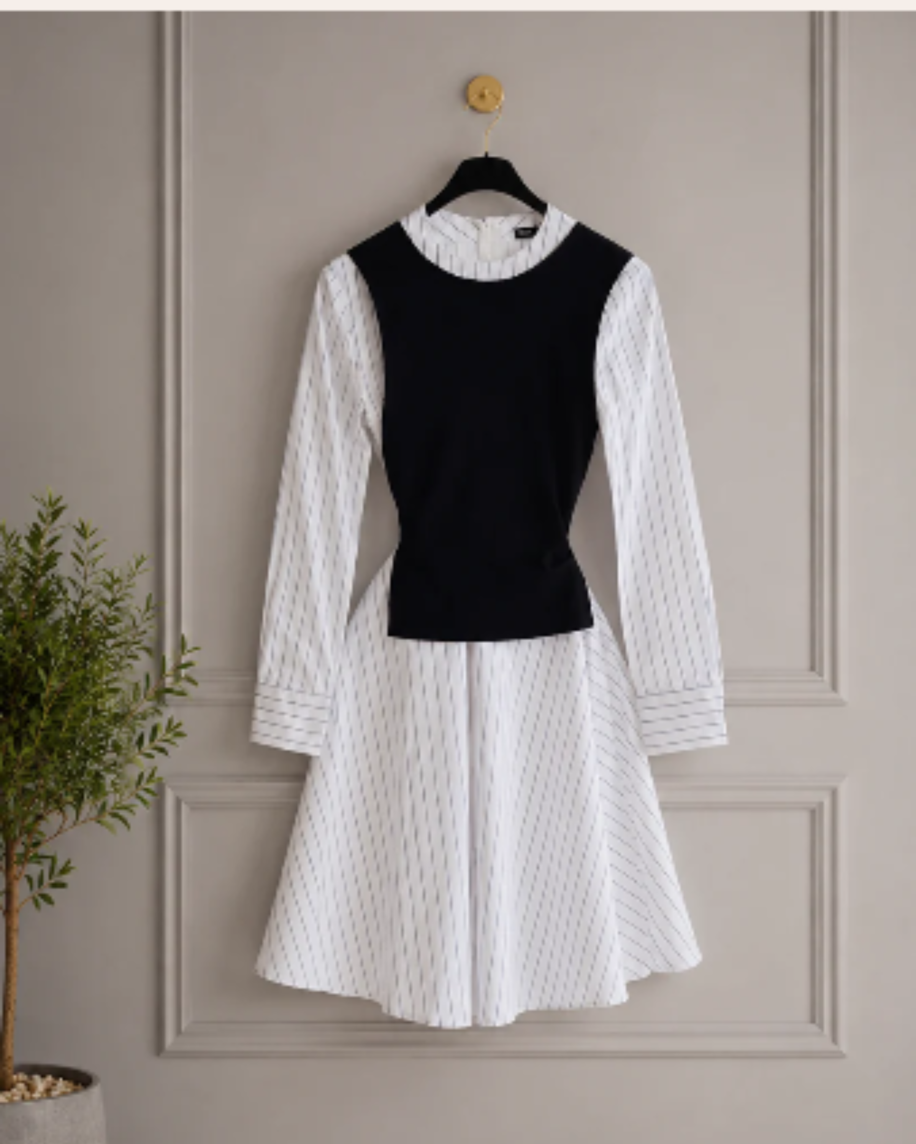 Vestido B&W Líneas
