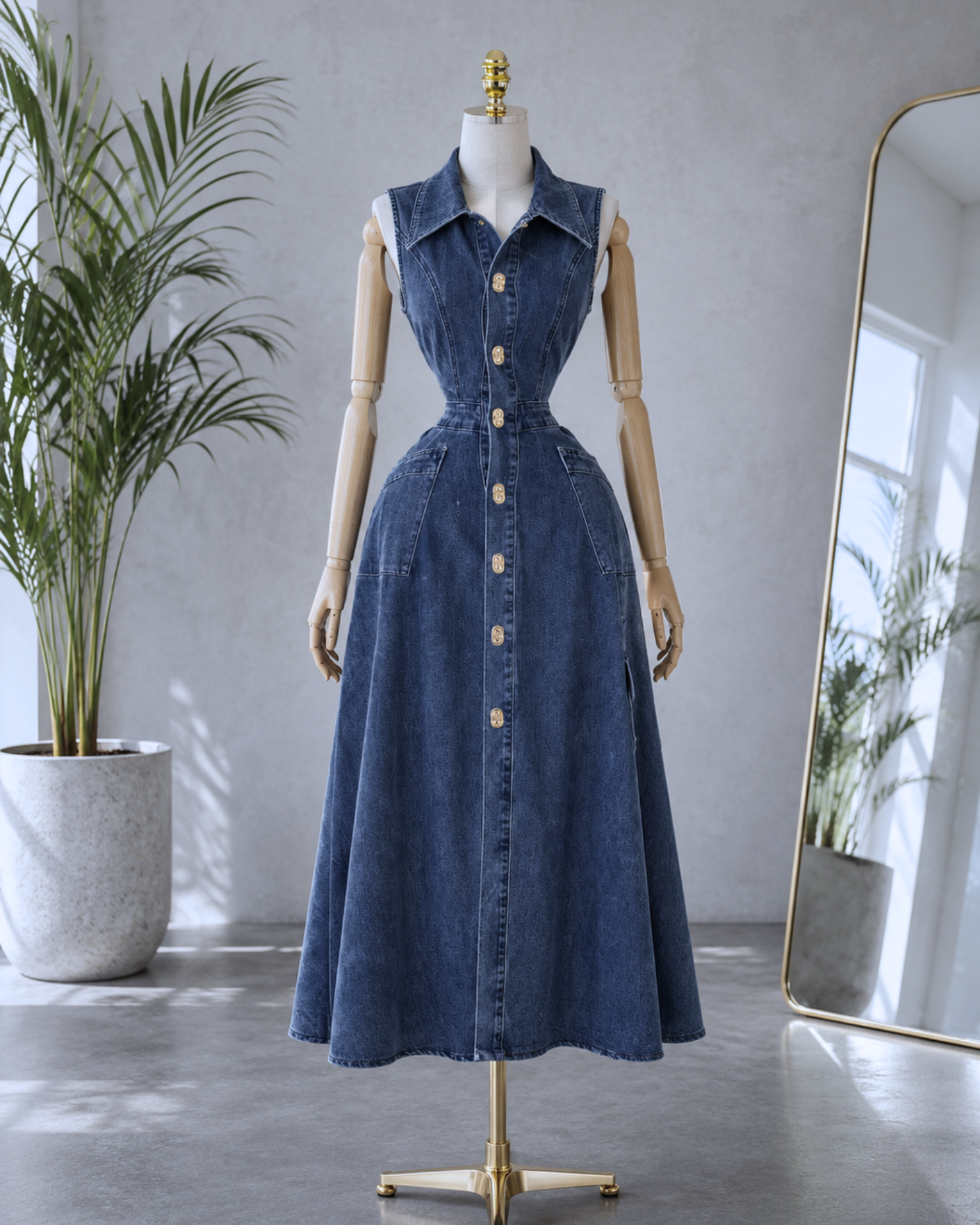 Vestido Denim Cut Out