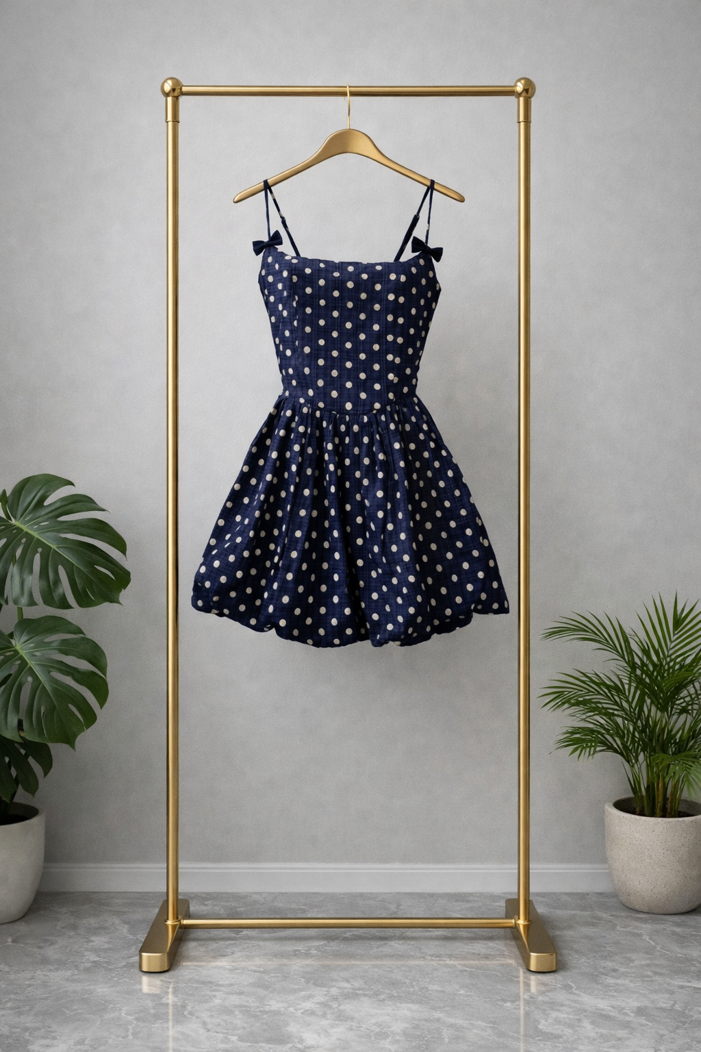 Vestido azul dots