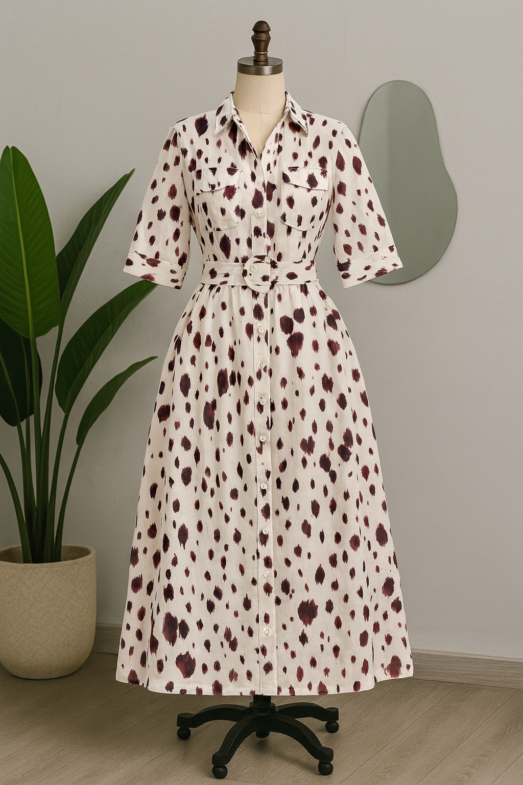 Vestido Camisero Cow Print