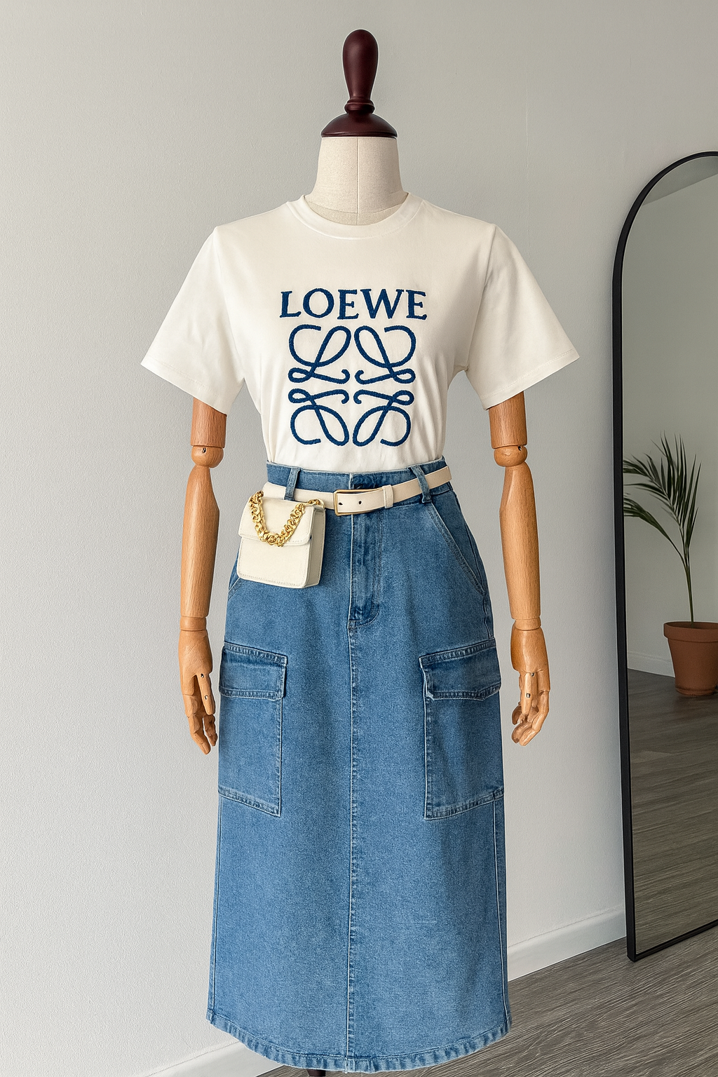 Falda Denim Cargo