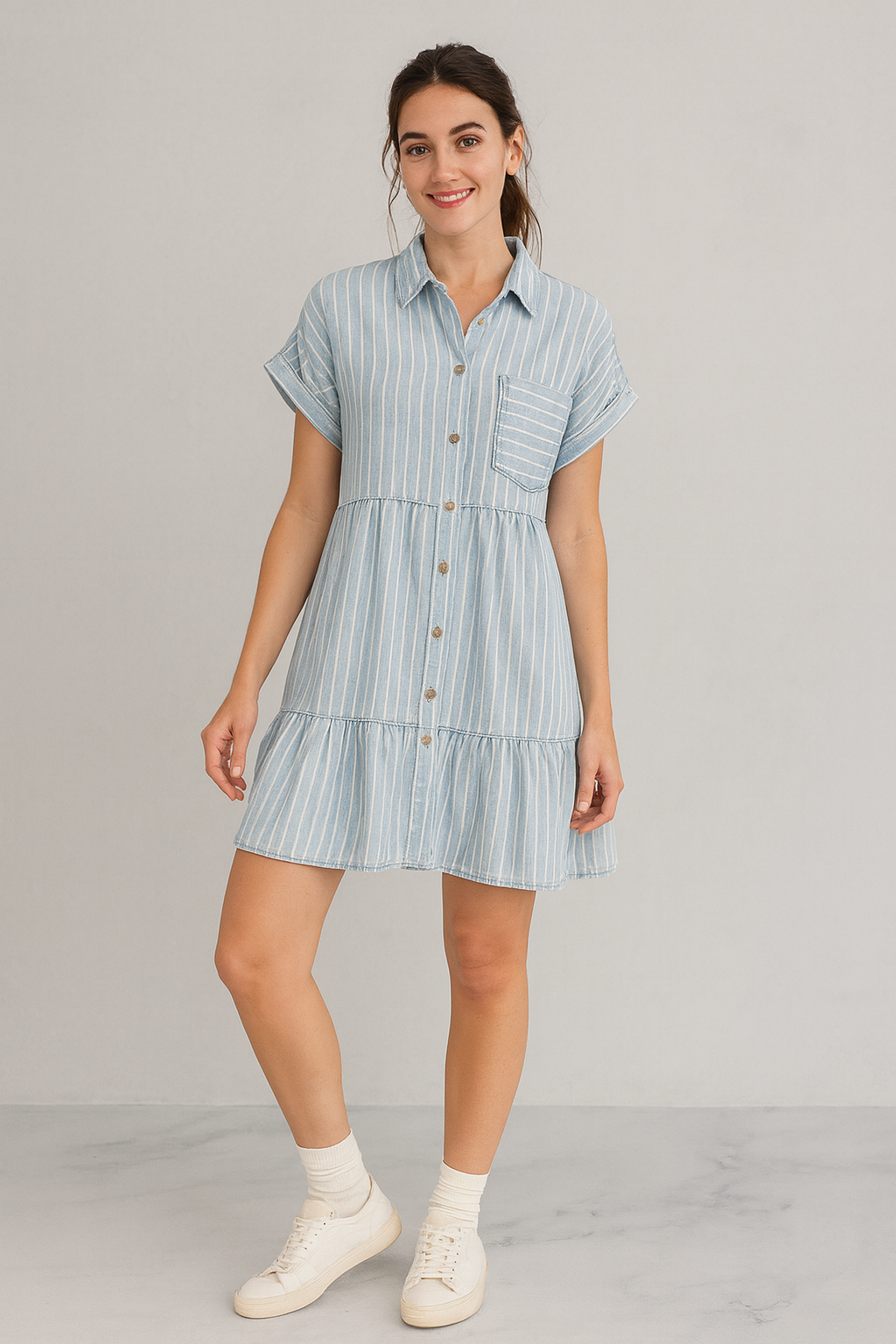 Vestido Denim Líneas