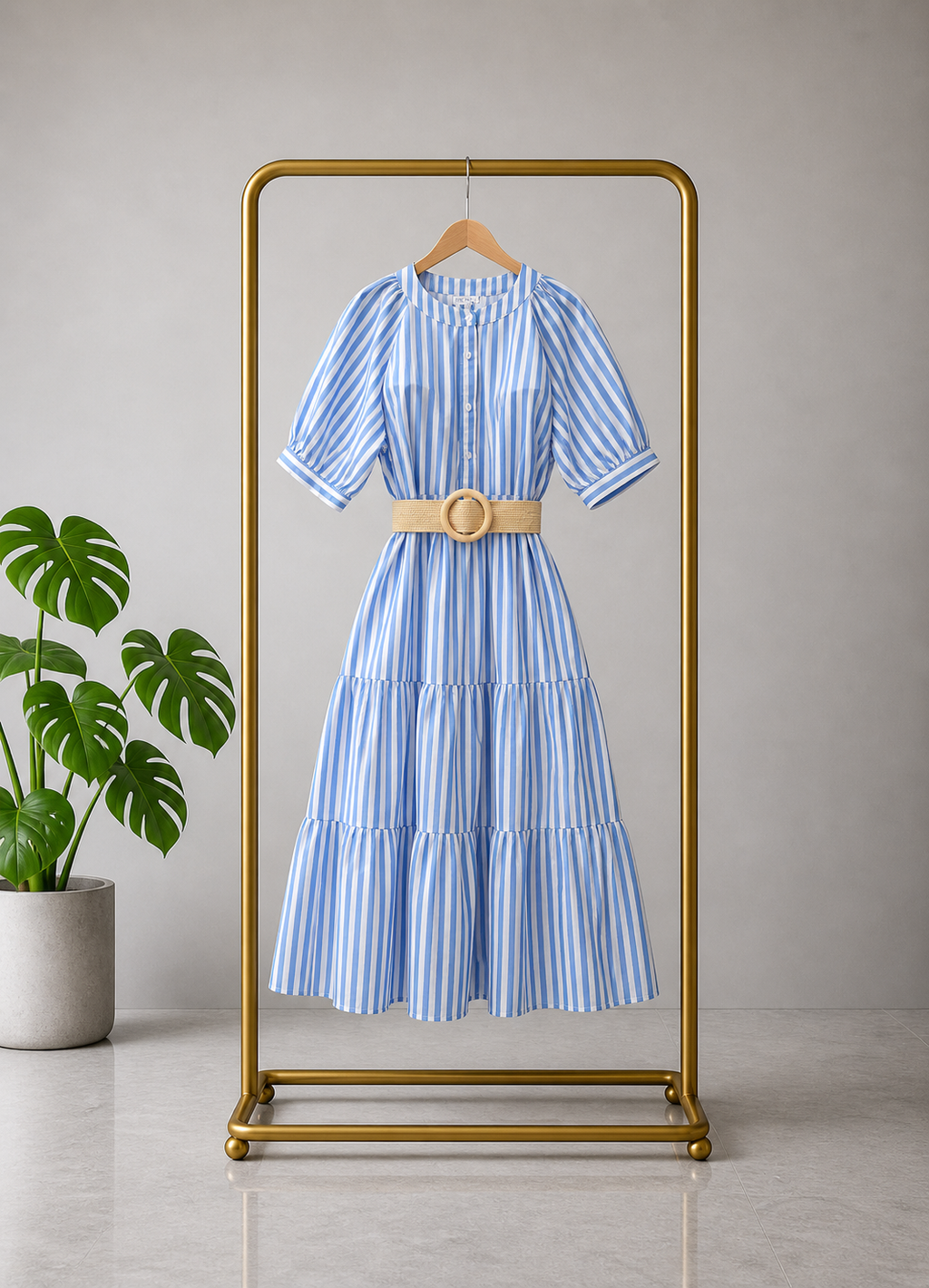 Vestido líneas baby blue