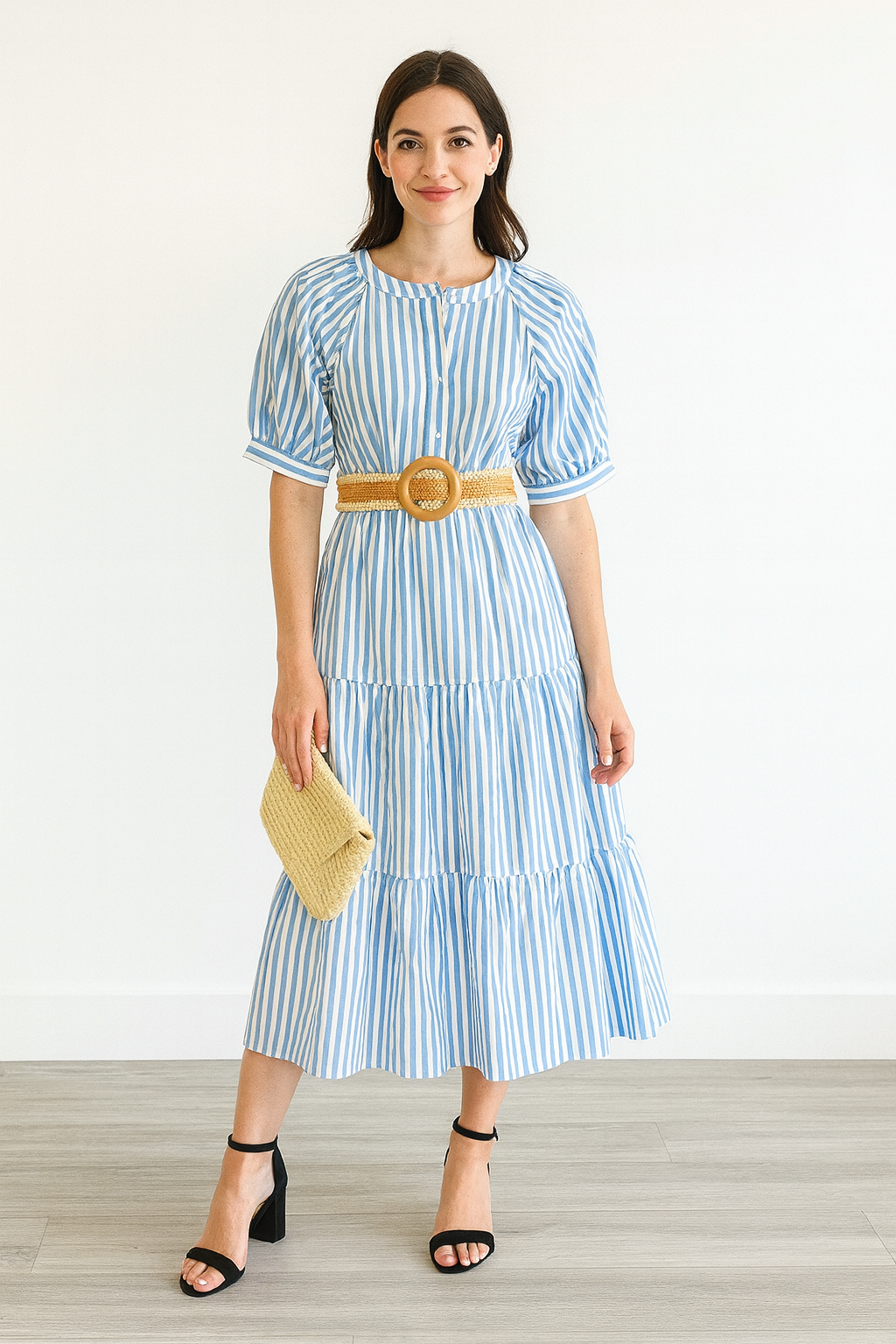 Vestido líneas baby blue